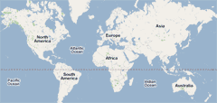 Airports on a world map